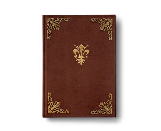 Handmade Italian Suede Leather Journal With Intricate Metalwork On Cover & Gilded Pages (in 2 sizes)