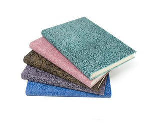 suede leather notebook journals five colors fiori pattern