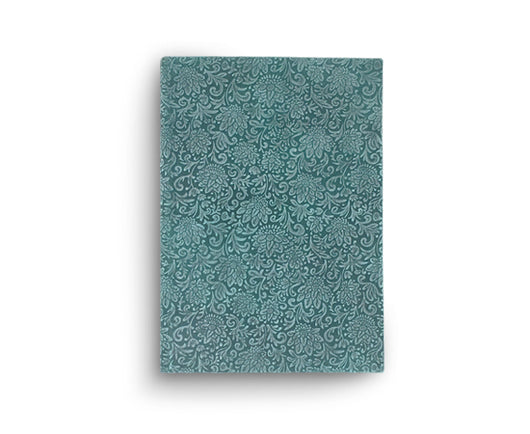 Fiori Suede Lined Notebook - Aqua Marina