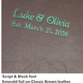 12_Script_Block_Emerald_Classic-Brown_Leather