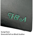14_Script_Emerald_Black_Leather